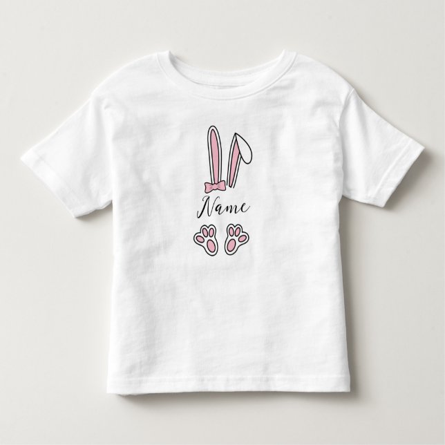 T-shirt Pour Les Tous Petits Nom personnalisé personnalisé Bunny Monogram Girl (Devant)
