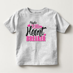 T-shirt Pour Les Tous Petits NOM Personnalisé Pink Little Heart Breaker