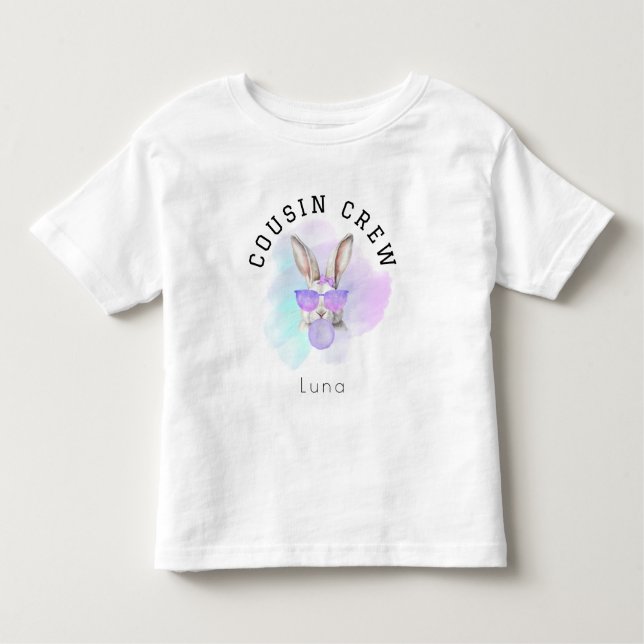 T-shirt Pour Les Tous Petits Nom personnalisé Toddler Girl Cousin Crew Famille  (Devant)