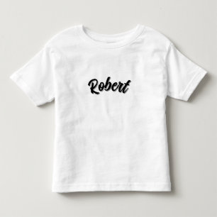 T-shirt Pour Les Tous Petits Nom Robert Noir Avec Ombre Portée,