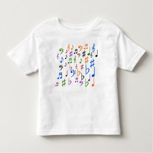 T-shirt Pour Les Tous Petits Nombreuses notes et symboles musicaux