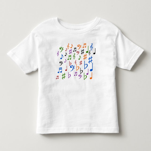 T-shirt Pour Les Tous Petits Nombreuses notes et symboles musicaux (Devant)