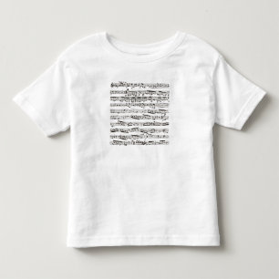 T-shirt Pour Les Tous Petits Notes musicales noires et blanches