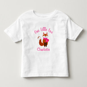 T-shirt Pour Les Tous Petits Notre Petit Renard Mignon Écharpe Rose Personnalis