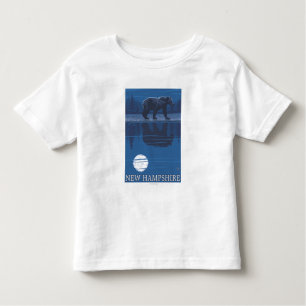 T-shirt Pour Les Tous Petits Nouveau HampshireBear dans le clair de lune