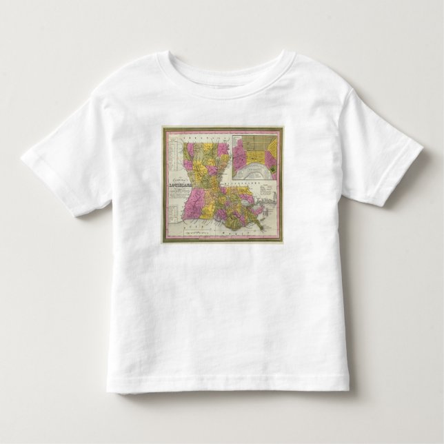 T-shirt Pour Les Tous Petits Nouvelle carte de la Louisiane 3 (Devant)