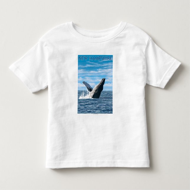 T-shirt Pour Les Tous Petits Nouvelle scène de baleine de HampshireHumpback (Devant)