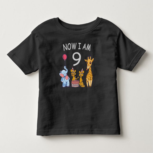 T-shirt Pour Les Tous Petits Now I le 9e anniversaire du Birthday (Devant)