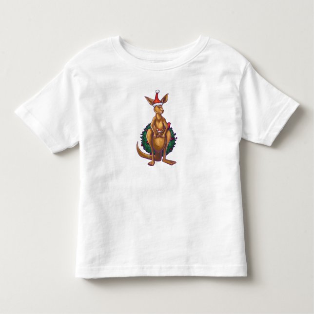 T-shirt Pour Les Tous Petits Nuit étoilée de Noël Kangaroo (Devant)