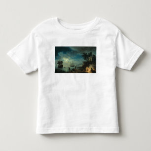 T-shirt Pour Les Tous Petits Nuit : Un port dans le clair de lune, 1748