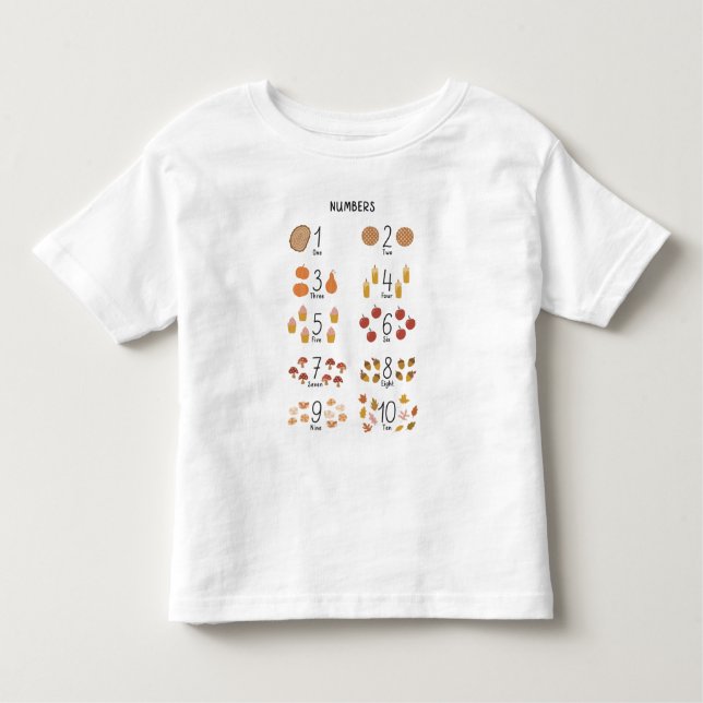 T-shirt Pour Les Tous Petits Numéros 1 - 10 en automne esthétique (Devant)