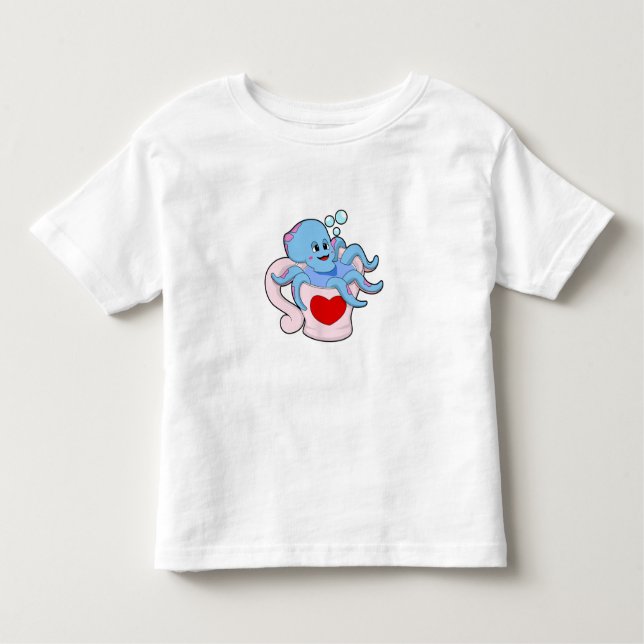 T-shirt Pour Les Tous Petits Octopus avec Coeur Cup.PNG (Devant)