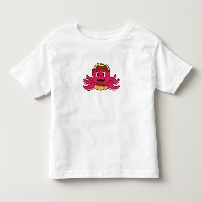 T-shirt Pour Les Tous Petits Octopus avec gâteau (Devant)