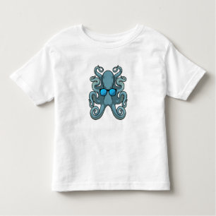 T-shirt Pour Les Tous Petits Octopus avec lunettes de soleil