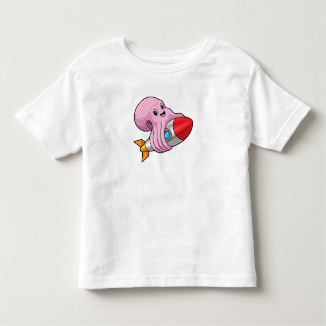 T-shirt Pour Les Tous Petits Octopus avec Rocket (Devant)