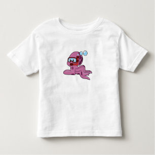 T-shirt Pour Les Tous Petits Octopus comme plongeur avec tuba