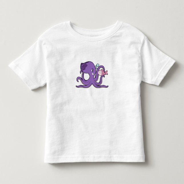 T-shirt Pour Les Tous Petits Octopus with Fish (Devant)