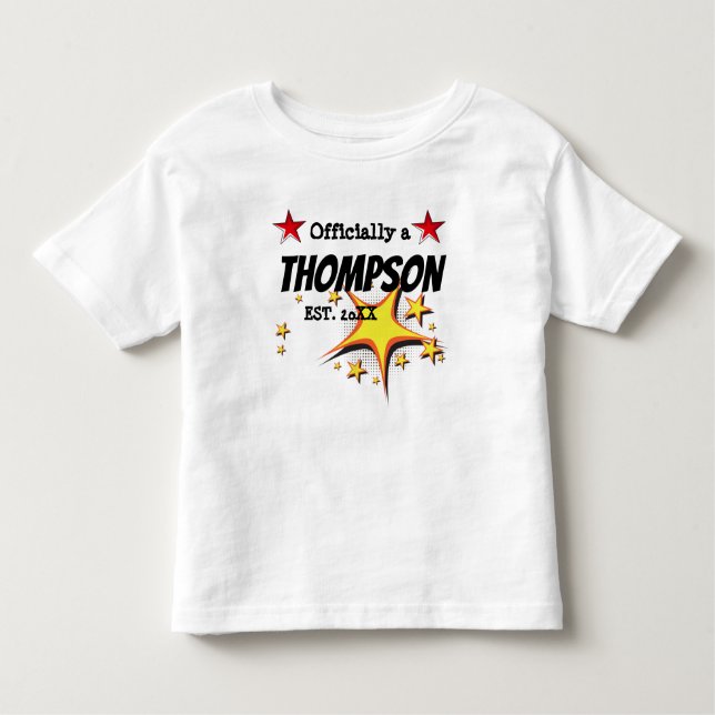 T-shirt Pour Les Tous Petits Officiellement une famille - adoptive adoptez - (Devant)