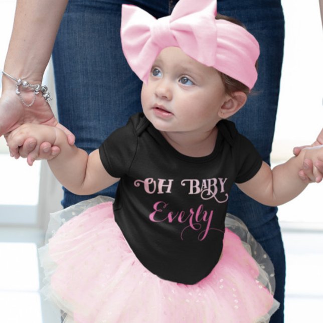 T-shirt Pour Les Tous Petits Oh Baby Personnalisé Fille Rose (Créateur téléchargé)