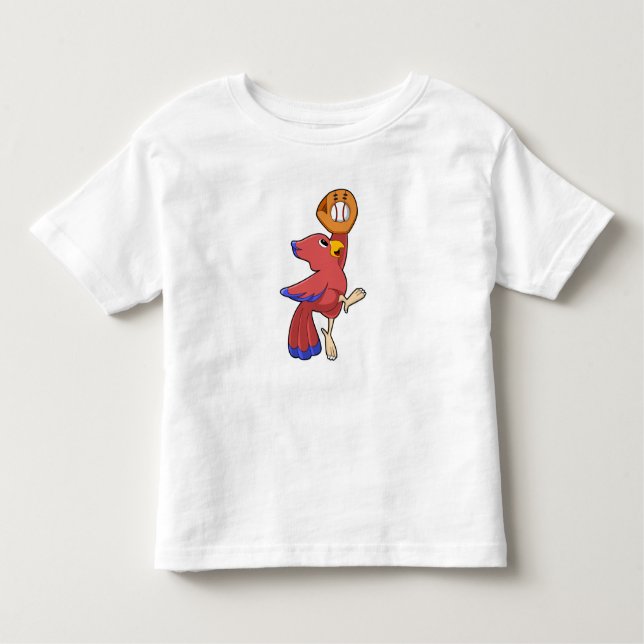 T-shirt Pour Les Tous Petits Oiseau au baseball avec gant de baseball (Devant)
