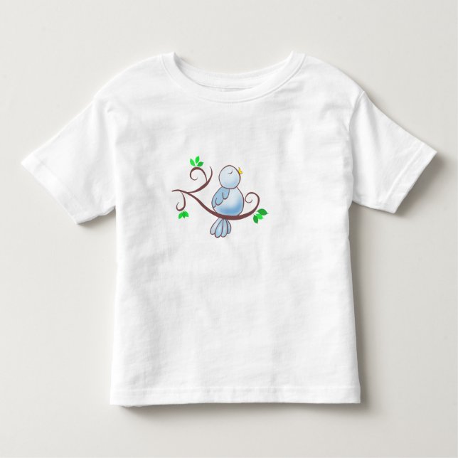 T-shirt Pour Les Tous Petits Oiseau bleu heureux (Devant)