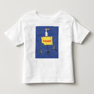 T-shirt Pour Les Tous Petits Oiseau de mer amusant entouré de dessins animés de
