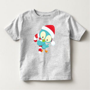 T-shirt Pour Les Tous Petits Oiseau de Noël, Oiseau mignon, Santa Hat, Sucre de