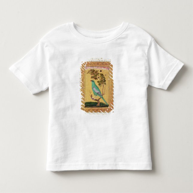 T-shirt Pour Les Tous Petits Oiseau vert, Mughal (gouache sur le papier) (Devant)