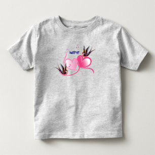 T-shirt Pour Les Tous Petits Oiseaux élégants Amour de coeur
