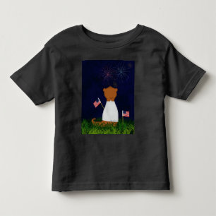 T-shirt Pour Les Tous Petits Oliver La Loutre Regardant Les Feux D'Artifice