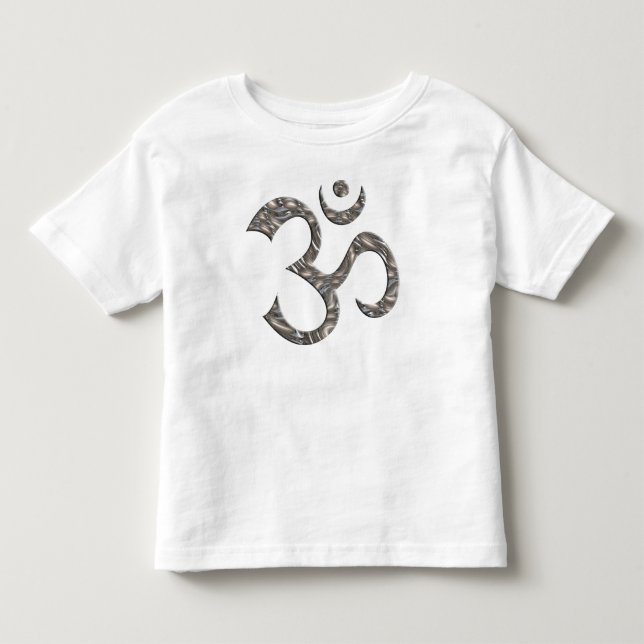 T-SHIRT POUR LES TOUS PETITS OM / AUM - ARGENT (Devant)