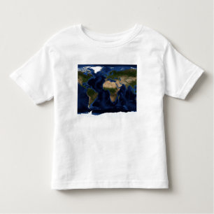 T-shirt Pour Les Tous Petits Ombrage topographique et bathymétrique de la terre