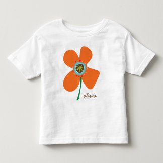 T-shirt Pour Les Tous Petits Orange Daisy Pop Whimsical & mignonne Fleur Été