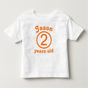 T-shirt Pour Les Tous Petits Orange personnalisé âgé de deux ans