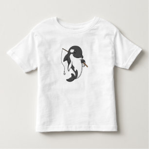 T-shirt Pour Les Tous Petits Orca comme Fisher avec une barre de pêche