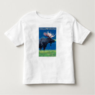 T-shirt Pour Les Tous Petits Orignaux la nuit - parc national de Yellowstone