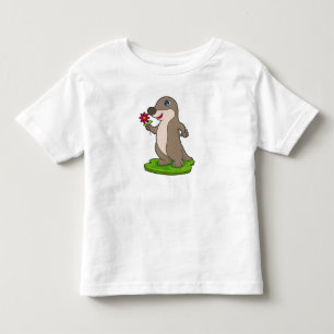 T-shirt Pour Les Tous Petits Otter à fleurs