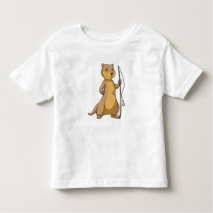 T-shirt Pour Les Tous Petits Otter comme Fisher avec canne à pêche