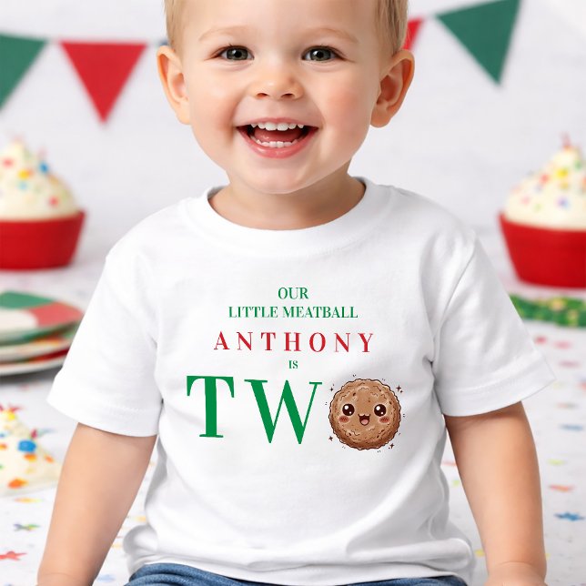 T-shirt Pour Les Tous Petits Our Little Meatball is Two 2nd Birthday  (Our Little Meatball is Two 2nd Birthday Toddler T-shirt)