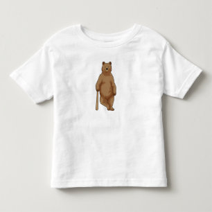 T-shirt Pour Les Tous Petits Ours au baseball avec batte de baseball