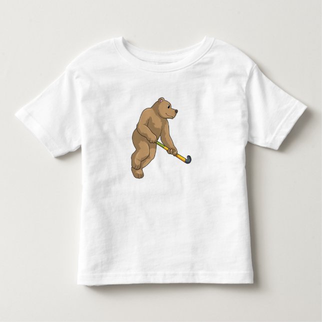 T-shirt Pour Les Tous Petits Ours au hockey avec chauve-souris de hockey (Devant)