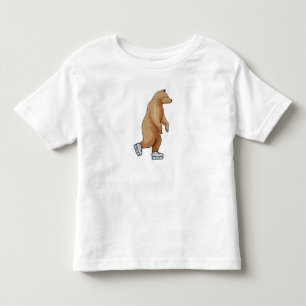 T-shirt Pour Les Tous Petits Ours au patinage sur glace avec patins sur glace