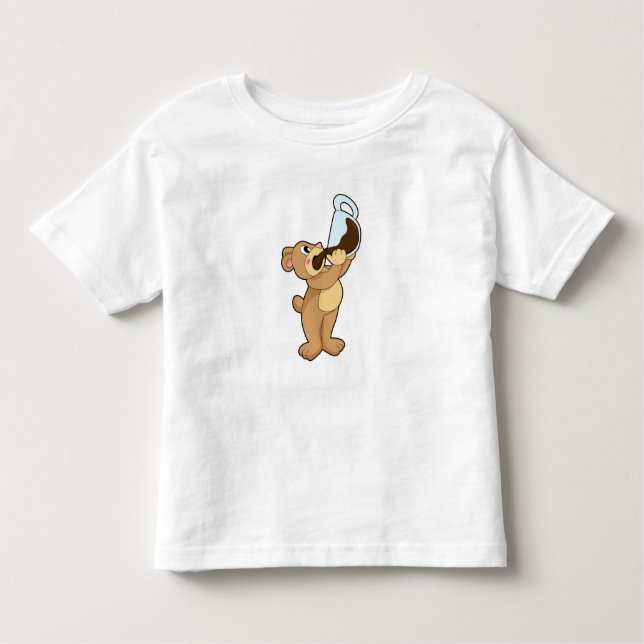 T-shirt Pour Les Tous Petits Ours avec café Coupe (Devant)