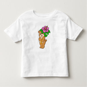 T-shirt Pour Les Tous Petits Ours avec Hibiscus aux fleurs
