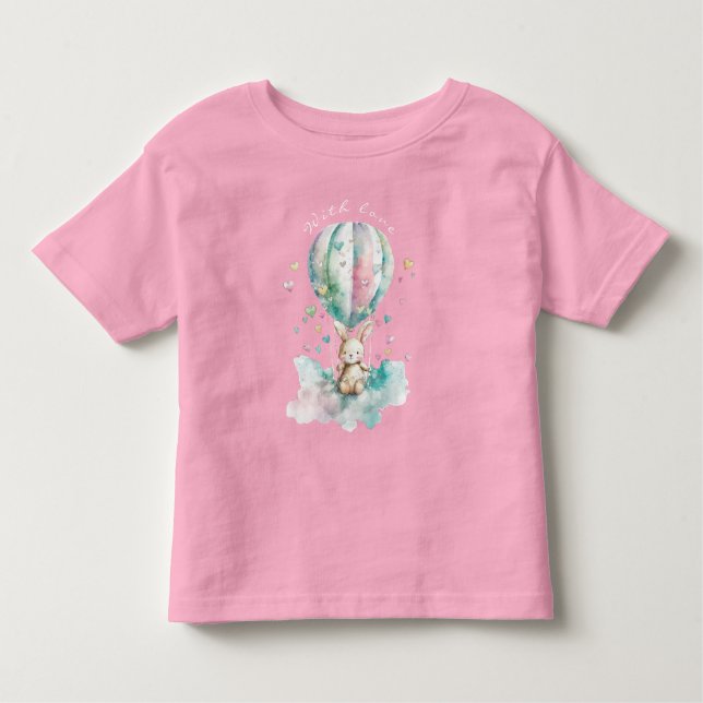 T-shirt Pour Les Tous Petits Ours avec un coeur, personnalisé (Devant)