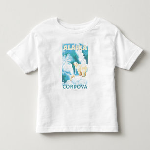 T-shirt Pour Les Tous Petits Ours blancs et CUB - Cordova, Alaska