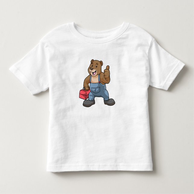 T-shirt Pour Les Tous Petits Ours comme artisan avec boîte à outils (Devant)