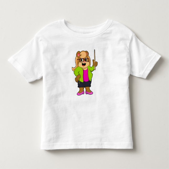 T-shirt Pour Les Tous Petits Ours comme enseignant avec lunettes (Devant)