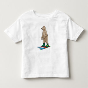 T-shirt Pour Les Tous Petits Ours comme skieur avec ski