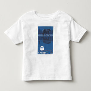 T-shirt Pour Les Tous Petits Ours dans le clair de lune - le Mont Saint Helens,